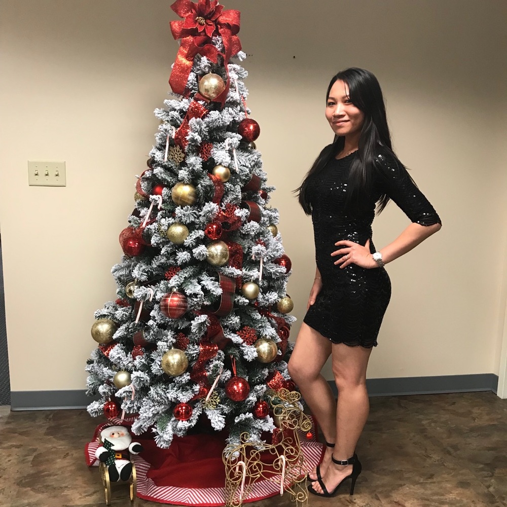Black sequin bodycon dress